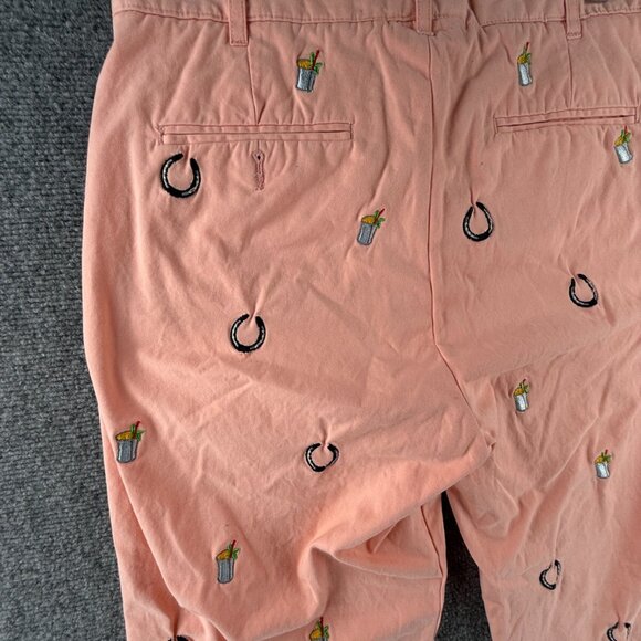 Castaway Nantucket Island Pants Embroidered Salmon Chino Horseshoes ACTL 30X28 - Picture 12 of 16